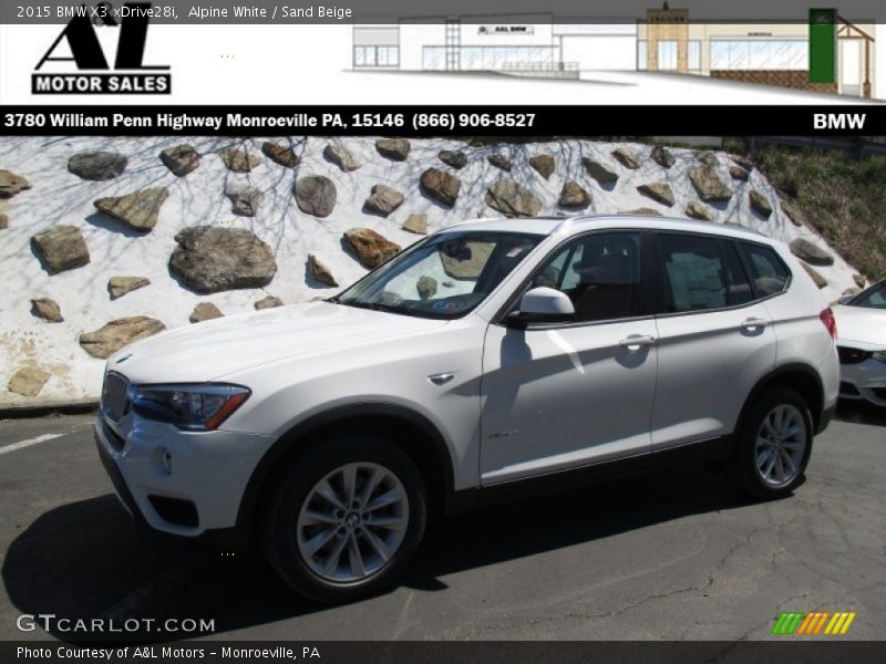 Alpine White / Sand Beige 2015 BMW X3 xDrive28i