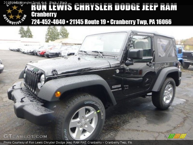 Black / Black 2015 Jeep Wrangler Sport 4x4