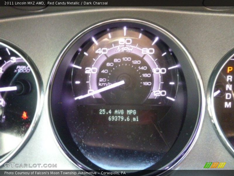 Red Candy Metallic / Dark Charcoal 2011 Lincoln MKZ AWD