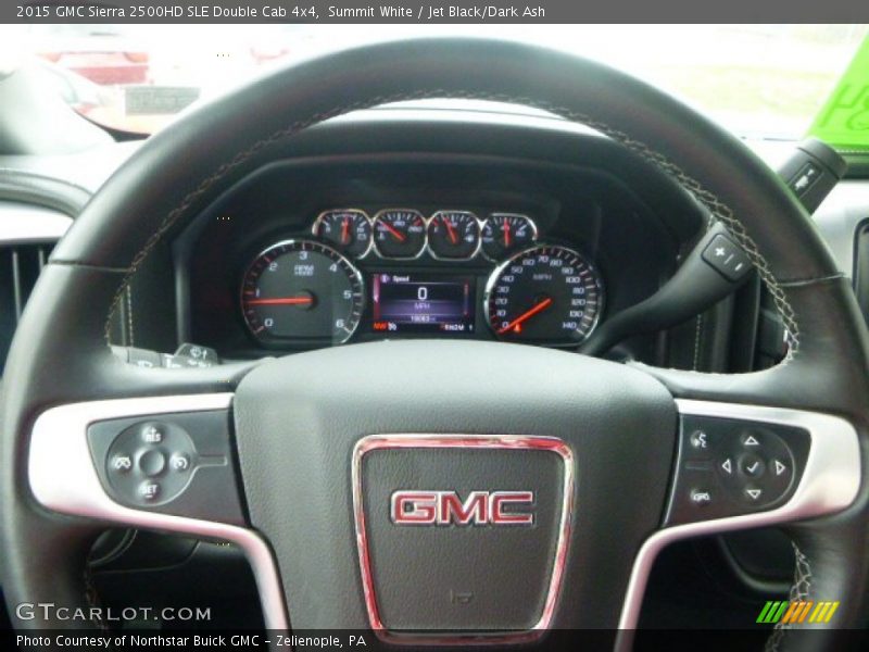 Summit White / Jet Black/Dark Ash 2015 GMC Sierra 2500HD SLE Double Cab 4x4