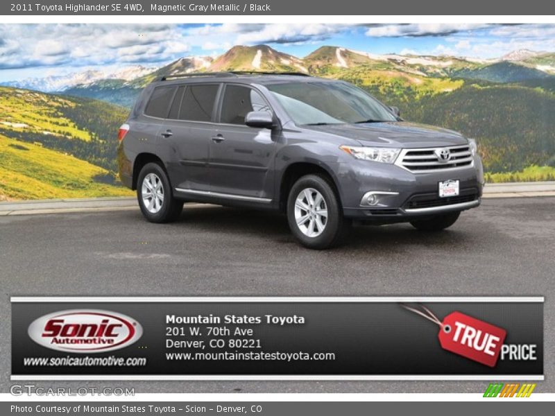 Magnetic Gray Metallic / Black 2011 Toyota Highlander SE 4WD