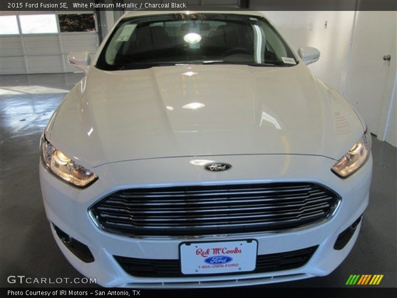 White Platinum Metallic / Charcoal Black 2015 Ford Fusion SE