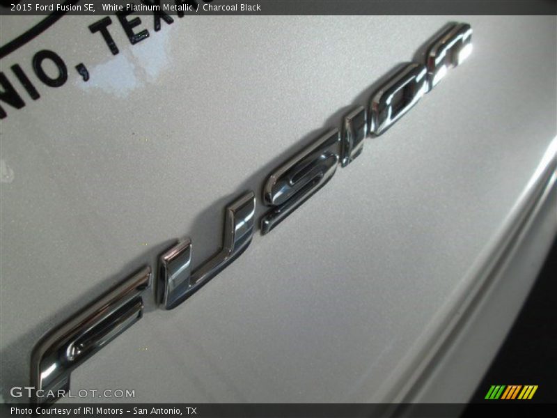 White Platinum Metallic / Charcoal Black 2015 Ford Fusion SE