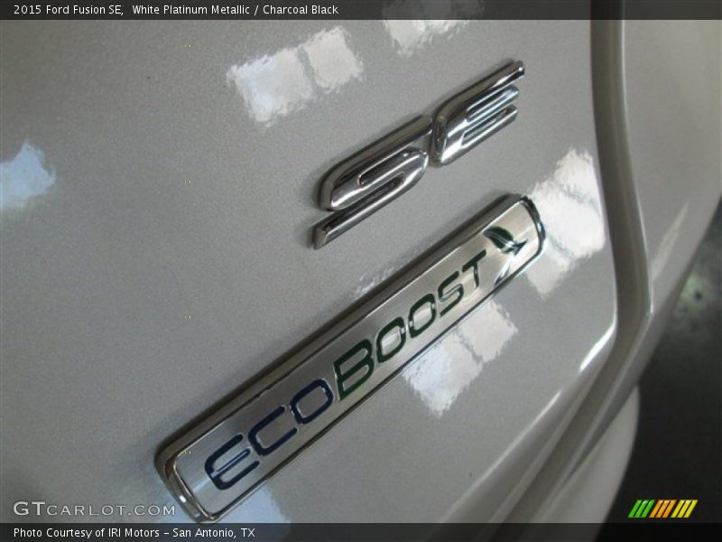 White Platinum Metallic / Charcoal Black 2015 Ford Fusion SE