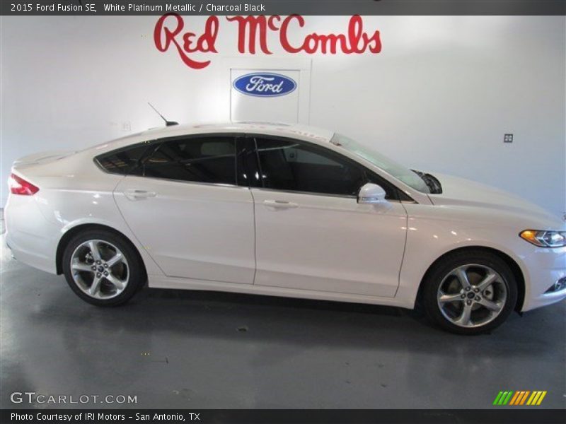White Platinum Metallic / Charcoal Black 2015 Ford Fusion SE