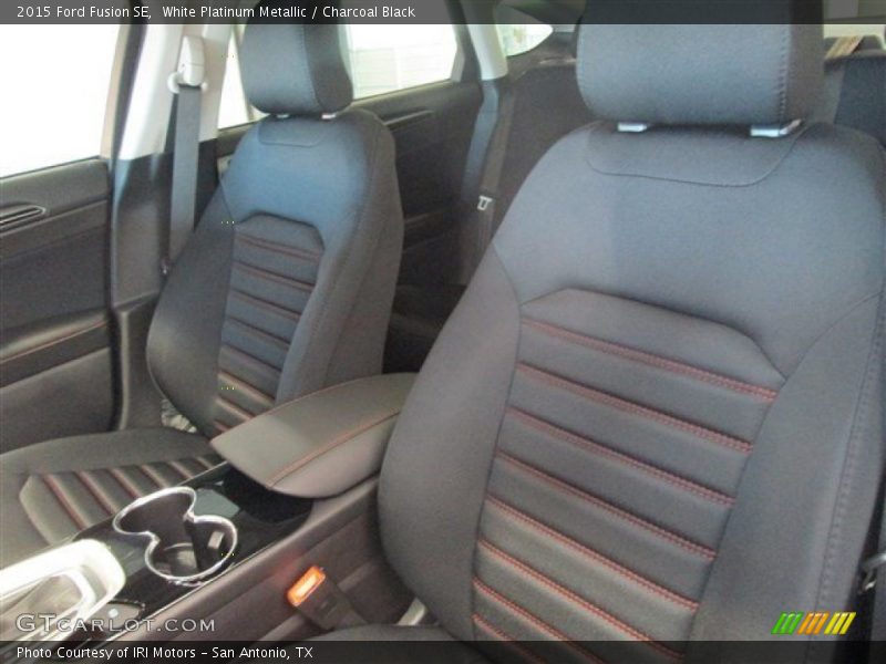 White Platinum Metallic / Charcoal Black 2015 Ford Fusion SE