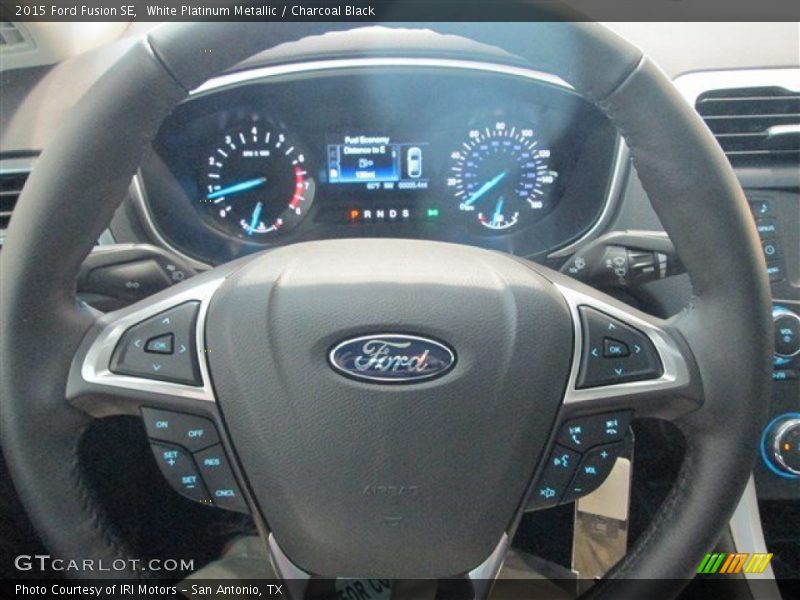 White Platinum Metallic / Charcoal Black 2015 Ford Fusion SE