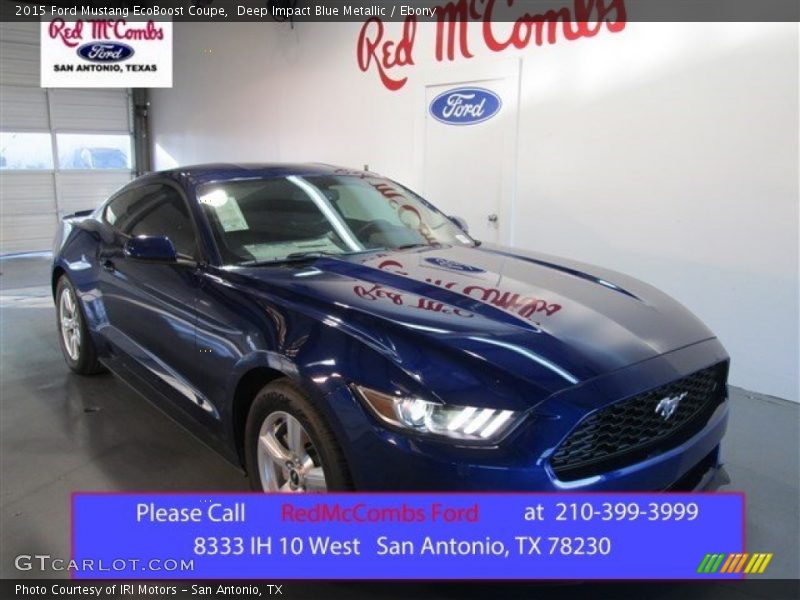 Deep Impact Blue Metallic / Ebony 2015 Ford Mustang EcoBoost Coupe