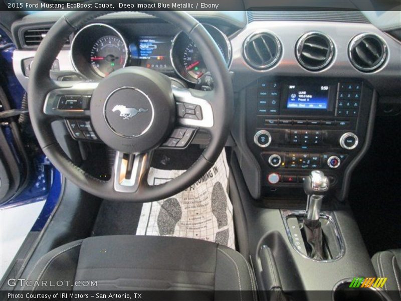 Deep Impact Blue Metallic / Ebony 2015 Ford Mustang EcoBoost Coupe