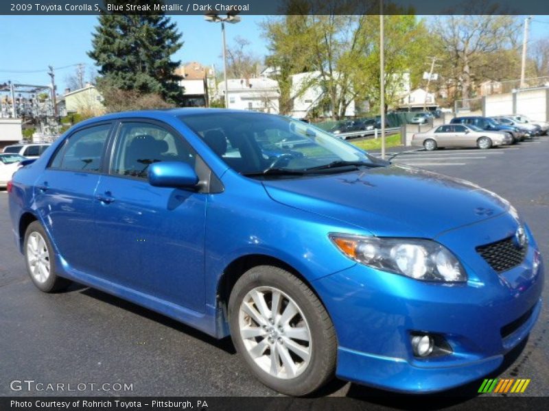 Blue Streak Metallic / Dark Charcoal 2009 Toyota Corolla S