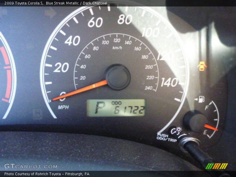 Blue Streak Metallic / Dark Charcoal 2009 Toyota Corolla S