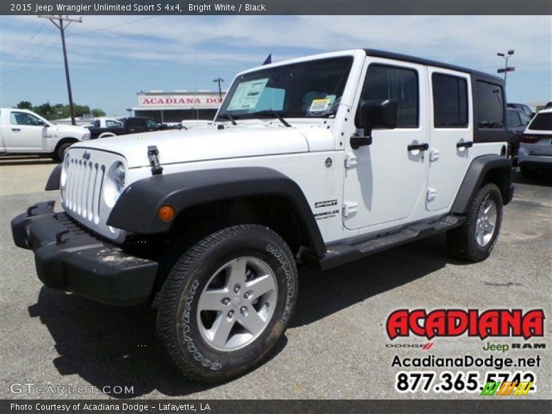 Bright White / Black 2015 Jeep Wrangler Unlimited Sport S 4x4