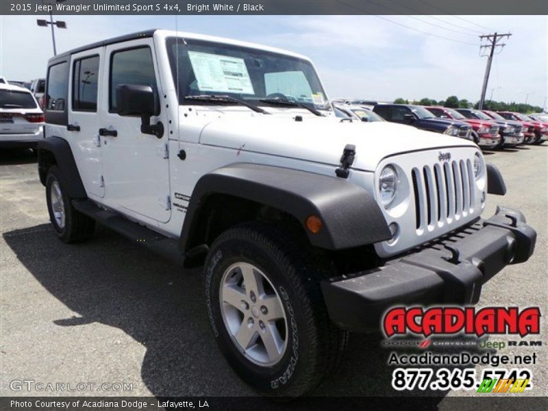 Bright White / Black 2015 Jeep Wrangler Unlimited Sport S 4x4