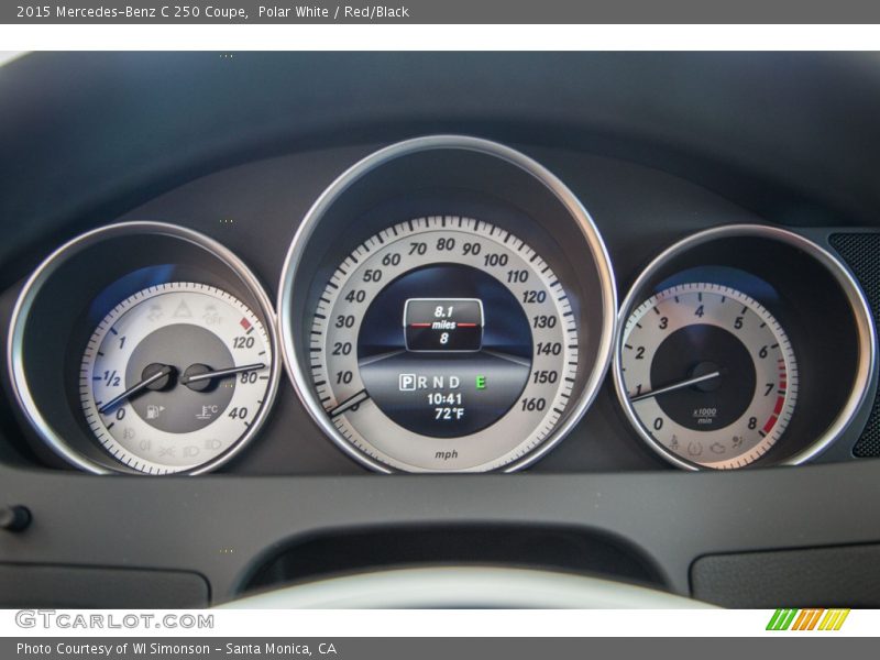 Polar White / Red/Black 2015 Mercedes-Benz C 250 Coupe