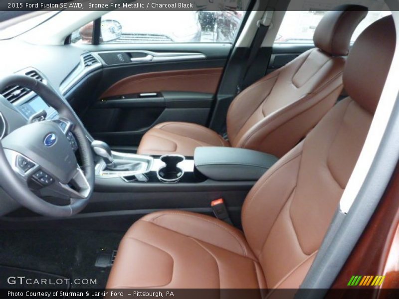 Bronze Fire Metallic / Charcoal Black 2015 Ford Fusion SE AWD