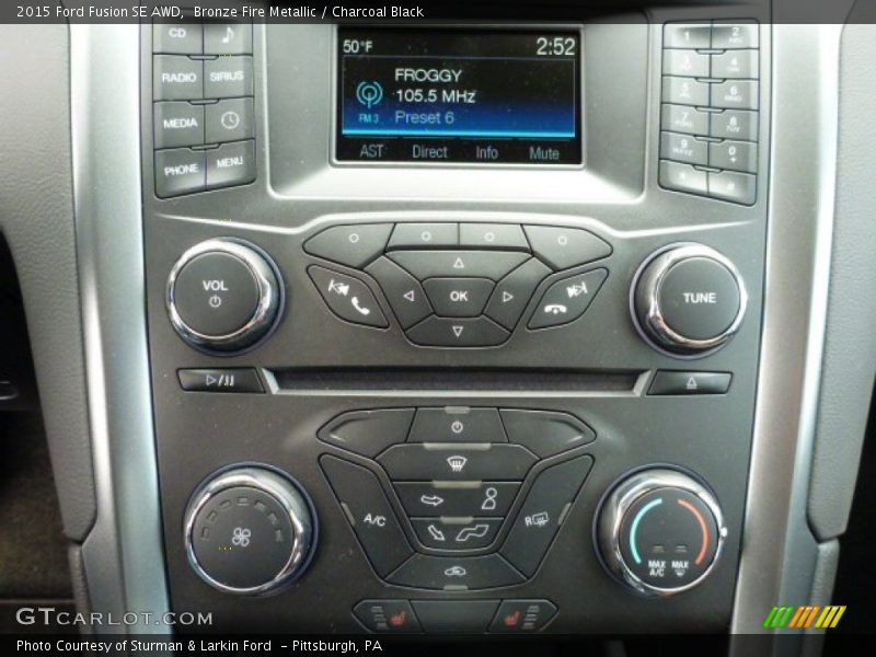 Bronze Fire Metallic / Charcoal Black 2015 Ford Fusion SE AWD