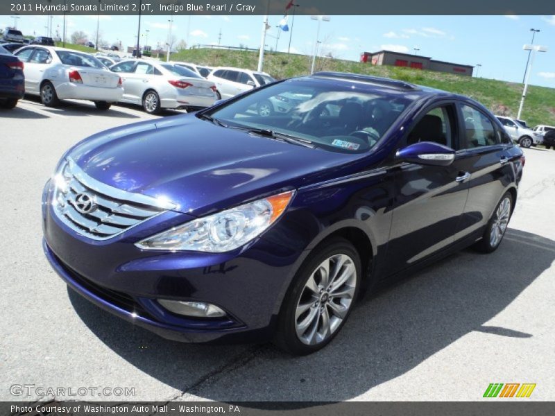 Indigo Blue Pearl / Gray 2011 Hyundai Sonata Limited 2.0T