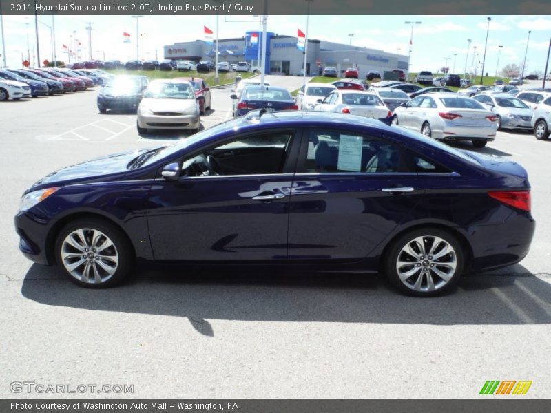 Indigo Blue Pearl / Gray 2011 Hyundai Sonata Limited 2.0T