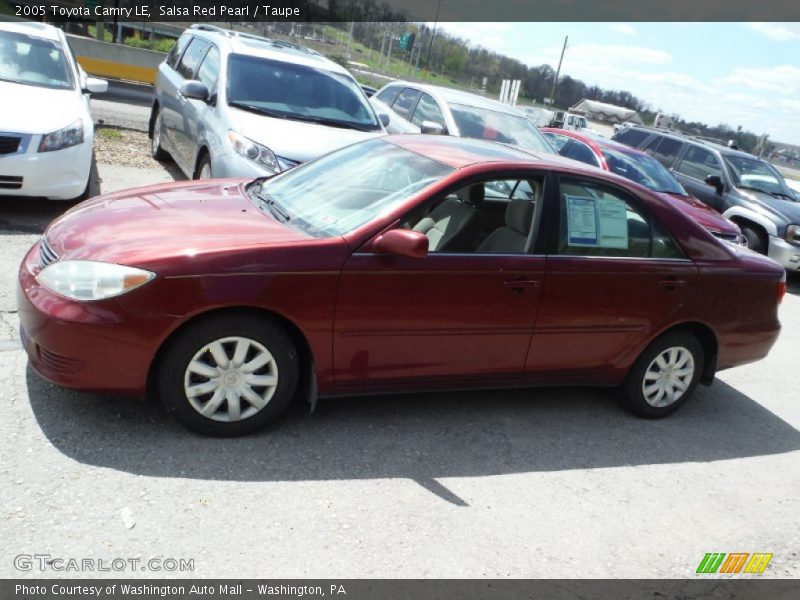 Salsa Red Pearl / Taupe 2005 Toyota Camry LE