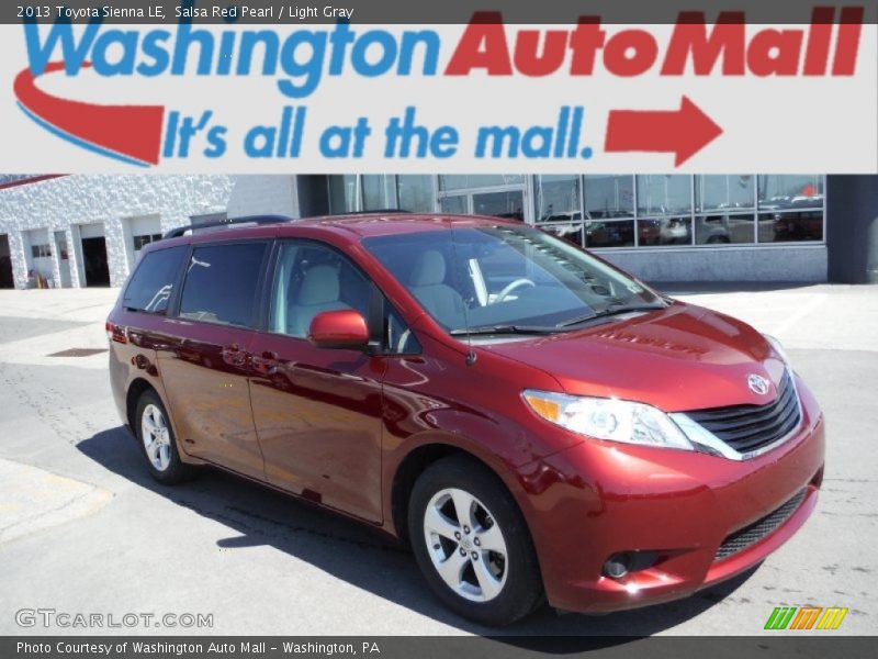 Salsa Red Pearl / Light Gray 2013 Toyota Sienna LE