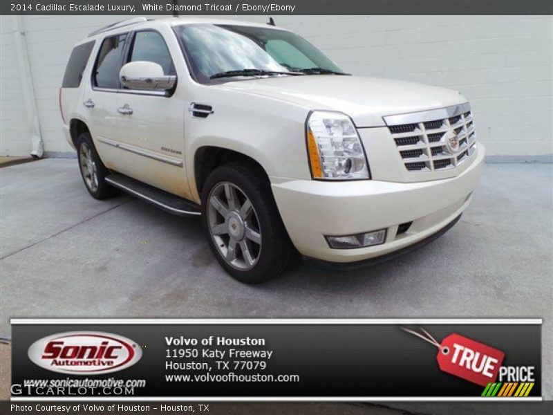 White Diamond Tricoat / Ebony/Ebony 2014 Cadillac Escalade Luxury