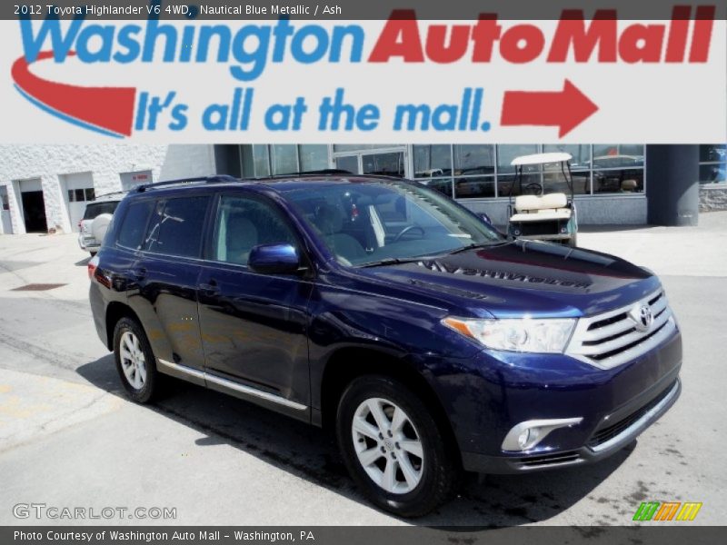 Nautical Blue Metallic / Ash 2012 Toyota Highlander V6 4WD