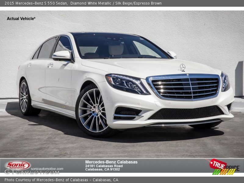 Diamond White Metallic / Silk Beige/Espresso Brown 2015 Mercedes-Benz S 550 Sedan