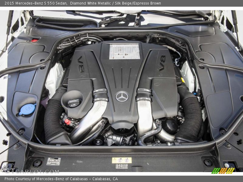 Diamond White Metallic / Silk Beige/Espresso Brown 2015 Mercedes-Benz S 550 Sedan