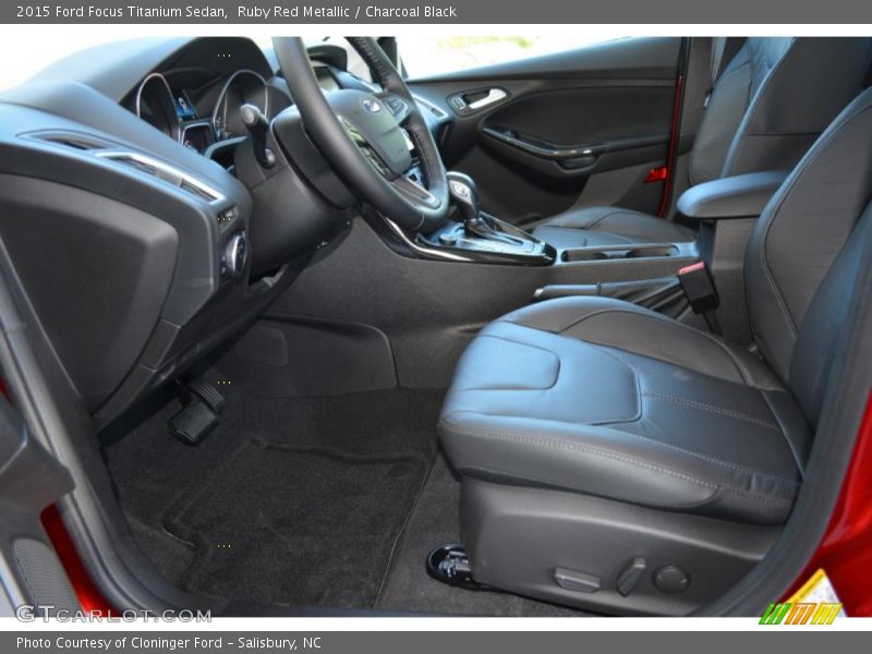 Ruby Red Metallic / Charcoal Black 2015 Ford Focus Titanium Sedan