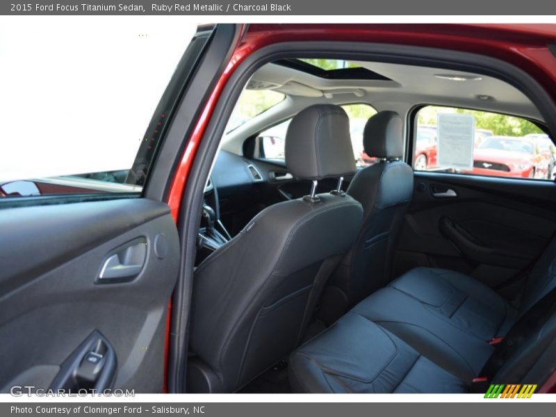 Ruby Red Metallic / Charcoal Black 2015 Ford Focus Titanium Sedan
