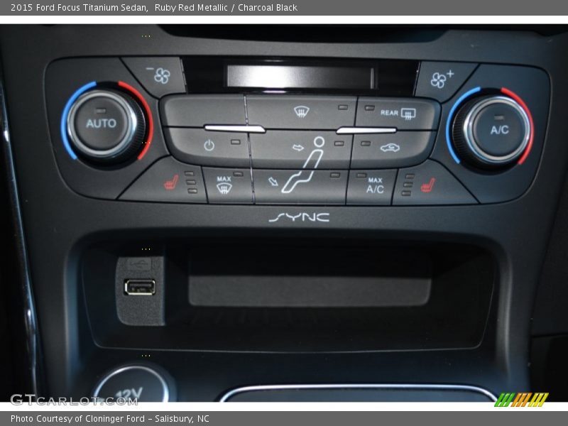 Ruby Red Metallic / Charcoal Black 2015 Ford Focus Titanium Sedan