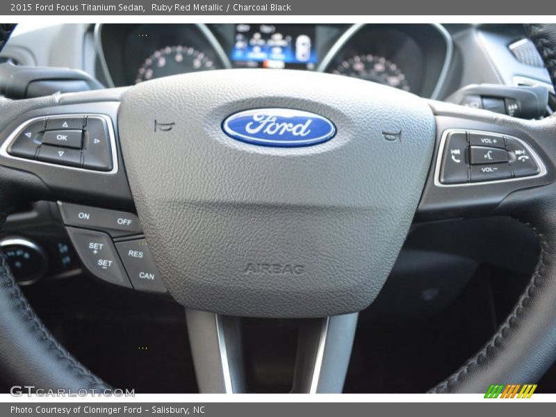 Ruby Red Metallic / Charcoal Black 2015 Ford Focus Titanium Sedan