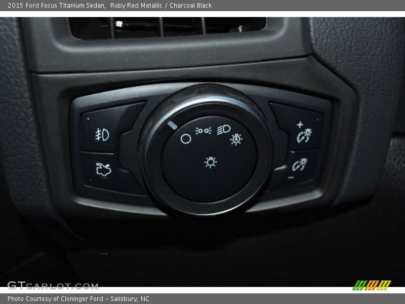 Ruby Red Metallic / Charcoal Black 2015 Ford Focus Titanium Sedan