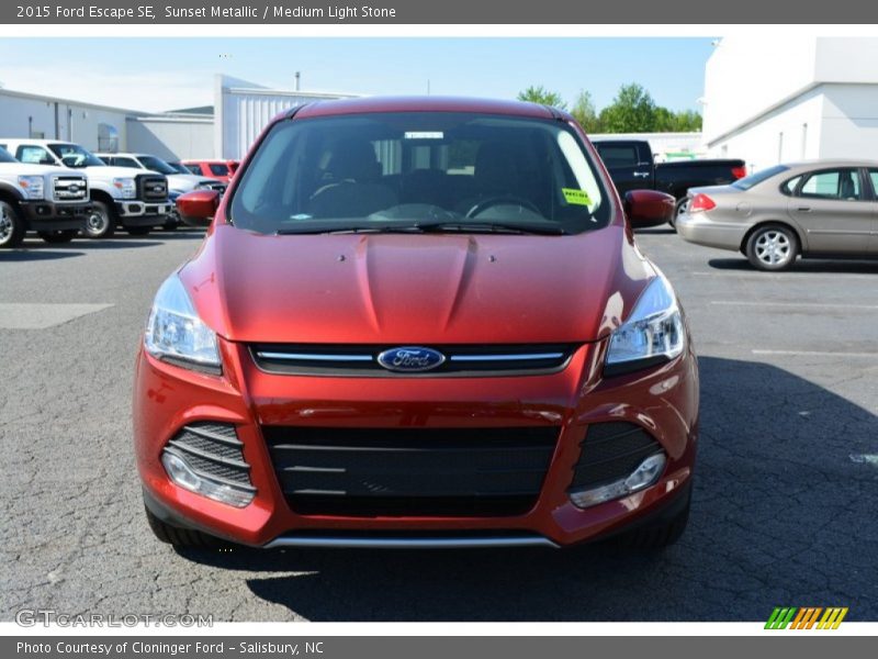 Sunset Metallic / Medium Light Stone 2015 Ford Escape SE
