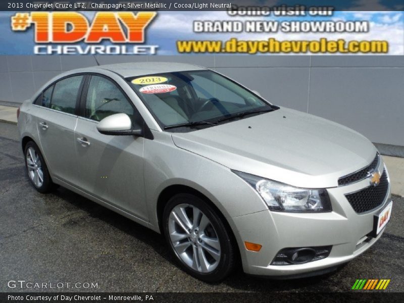 Champagne Silver Metallic / Cocoa/Light Neutral 2013 Chevrolet Cruze LTZ