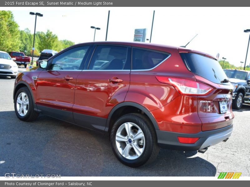 Sunset Metallic / Medium Light Stone 2015 Ford Escape SE