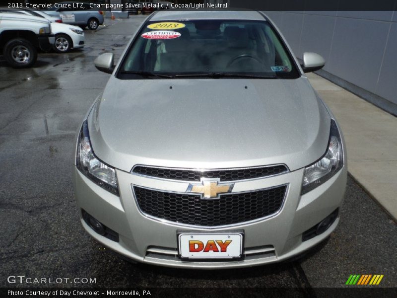 Champagne Silver Metallic / Cocoa/Light Neutral 2013 Chevrolet Cruze LTZ