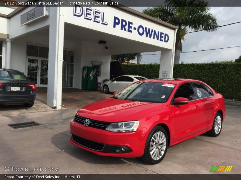 Tornado Red / Cornsilk Beige 2012 Volkswagen Jetta SEL Sedan