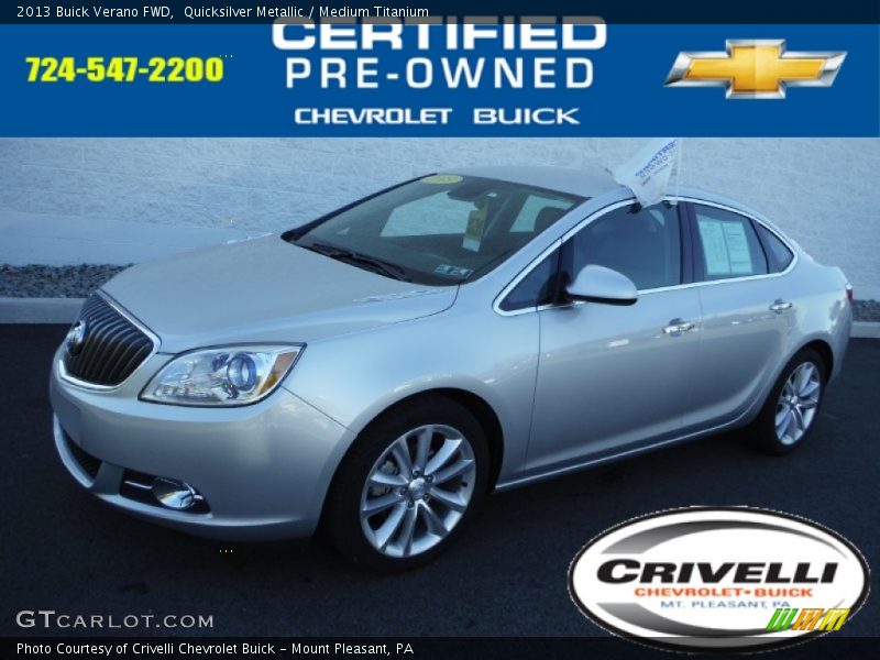 Quicksilver Metallic / Medium Titanium 2013 Buick Verano FWD