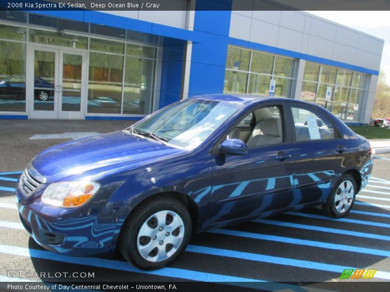 Deep Ocean Blue / Gray 2008 Kia Spectra EX Sedan