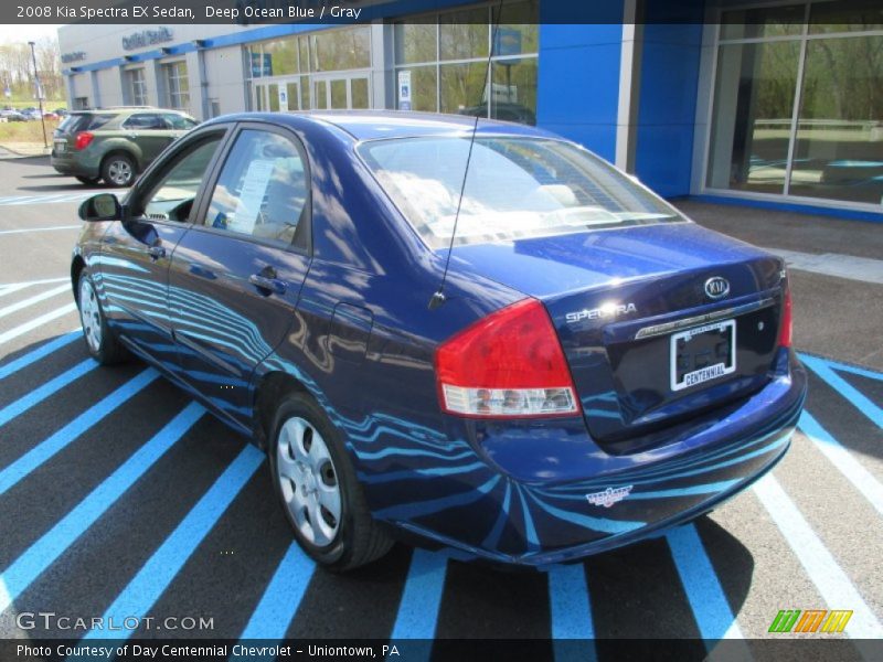 Deep Ocean Blue / Gray 2008 Kia Spectra EX Sedan