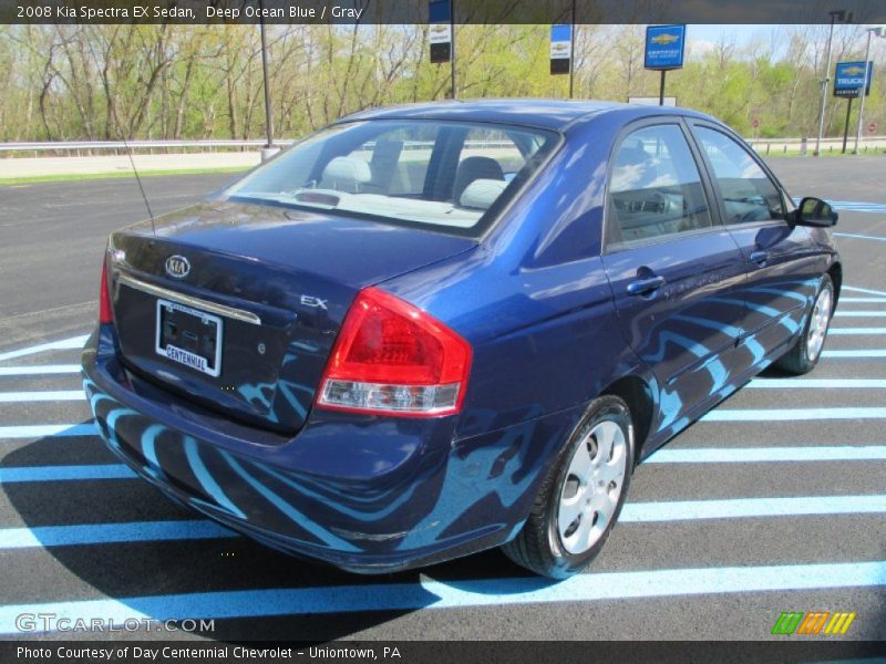 Deep Ocean Blue / Gray 2008 Kia Spectra EX Sedan