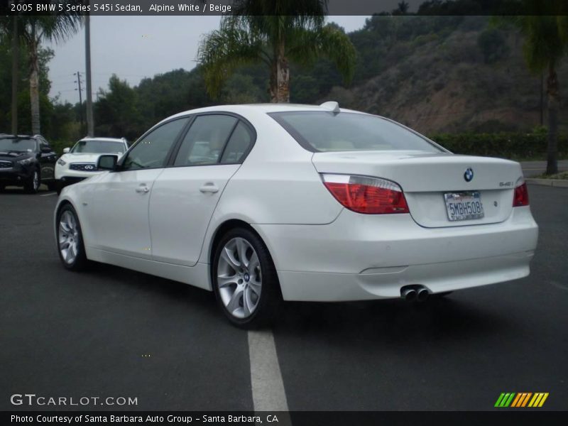 Alpine White / Beige 2005 BMW 5 Series 545i Sedan