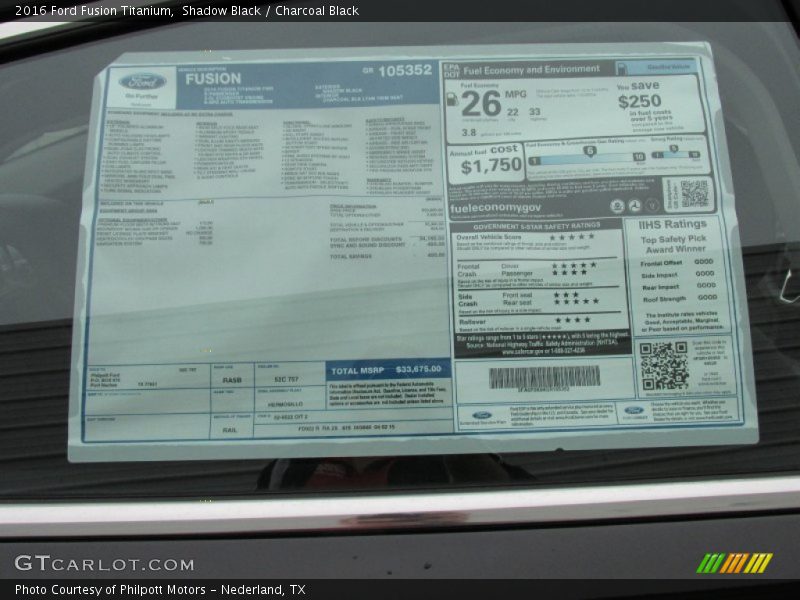  2016 Fusion Titanium Window Sticker