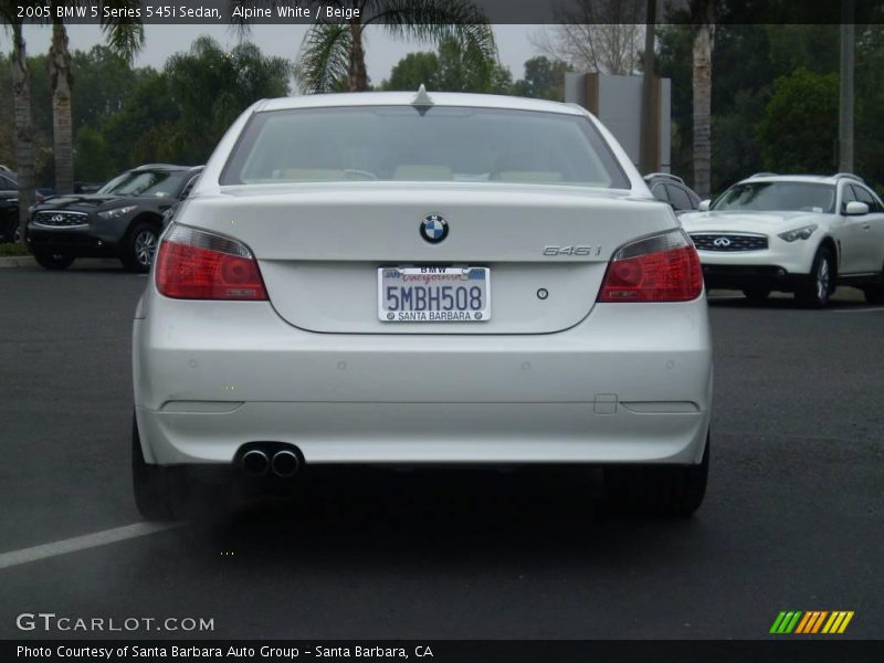 Alpine White / Beige 2005 BMW 5 Series 545i Sedan