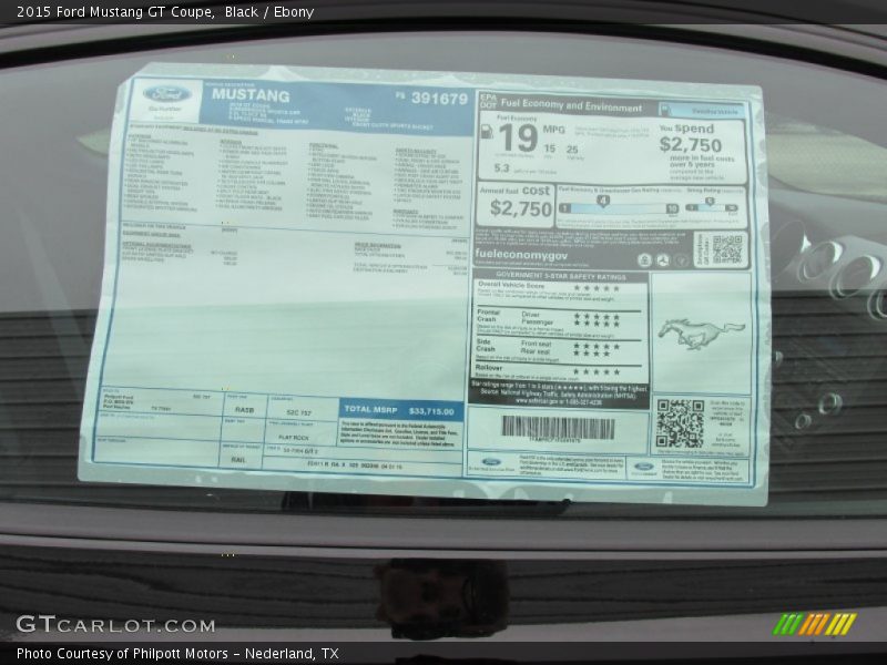 Black / Ebony 2015 Ford Mustang GT Coupe