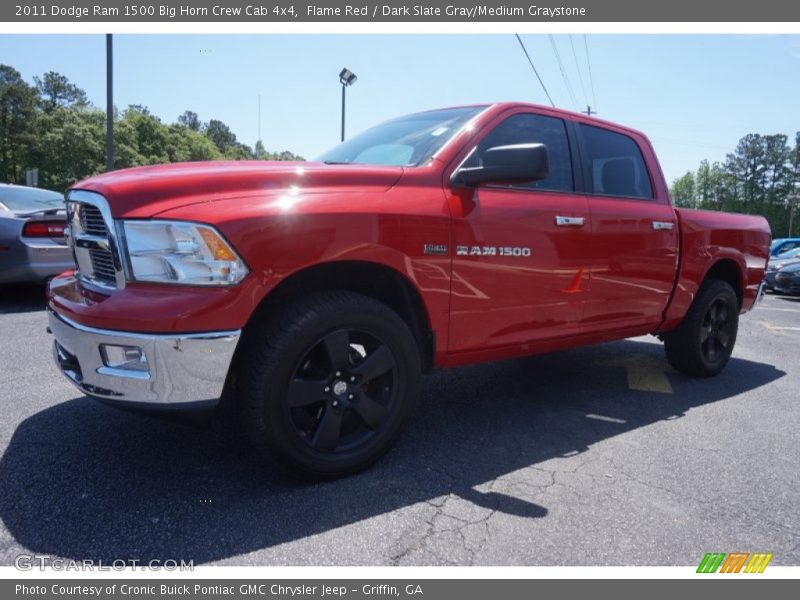 Flame Red / Dark Slate Gray/Medium Graystone 2011 Dodge Ram 1500 Big Horn Crew Cab 4x4