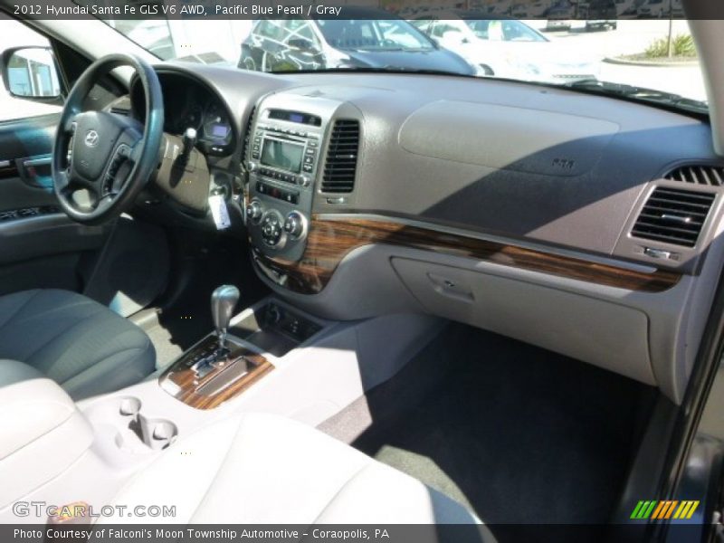 Pacific Blue Pearl / Gray 2012 Hyundai Santa Fe GLS V6 AWD