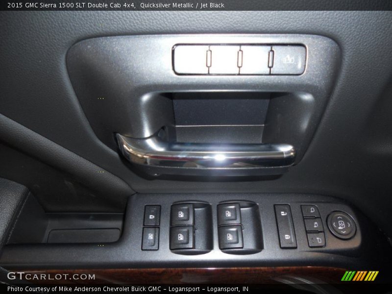 Quicksilver Metallic / Jet Black 2015 GMC Sierra 1500 SLT Double Cab 4x4