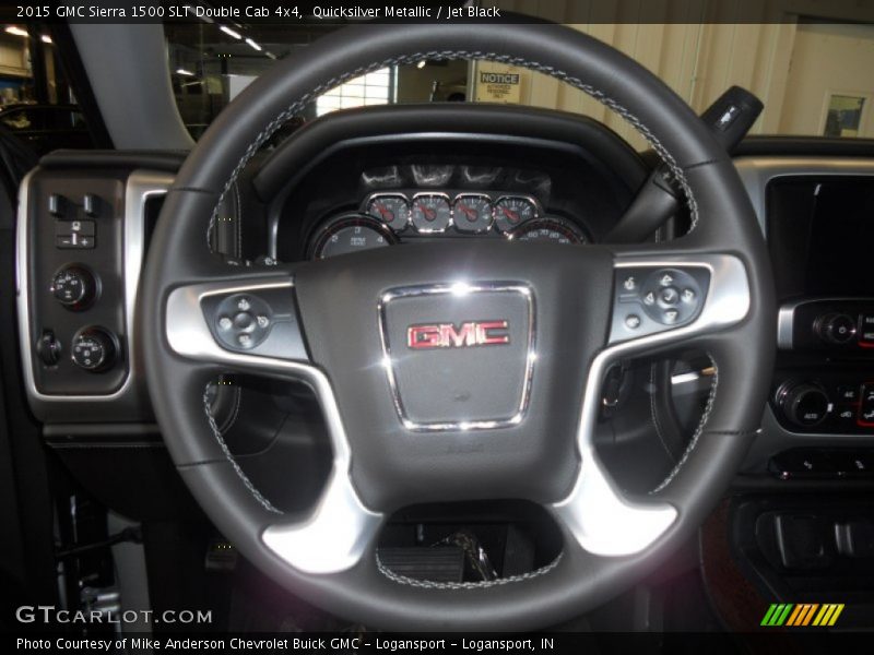 Quicksilver Metallic / Jet Black 2015 GMC Sierra 1500 SLT Double Cab 4x4
